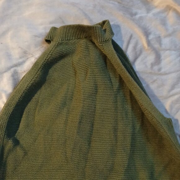 Banana Republic Factory Women's Sweater Tank SZ M Olive Green Open Stitch - Picture 2 of 7